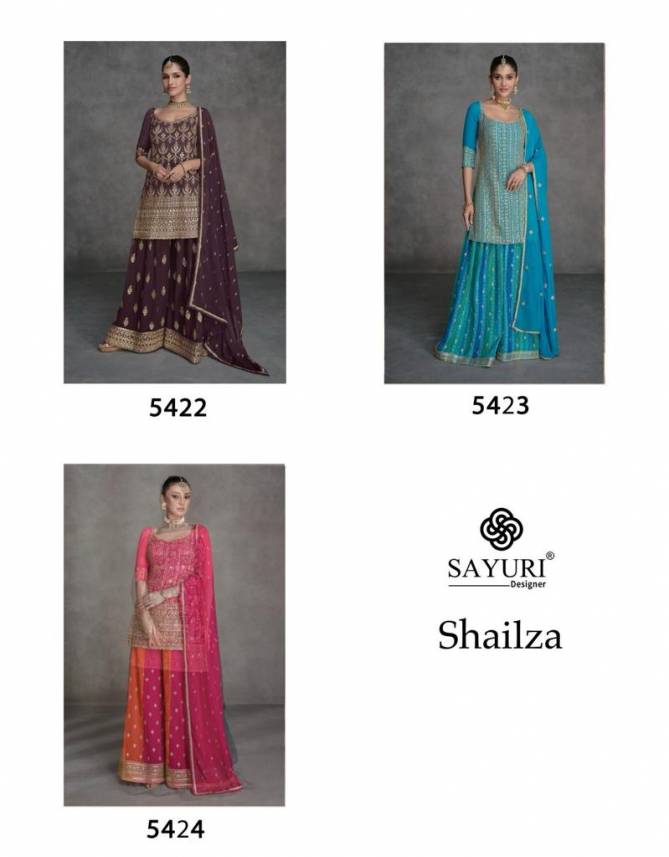 Shailza By Sayuri Designer Real Georgette Wedding Wear Readymade Suits Wholesale Suppliers In Mumbai
